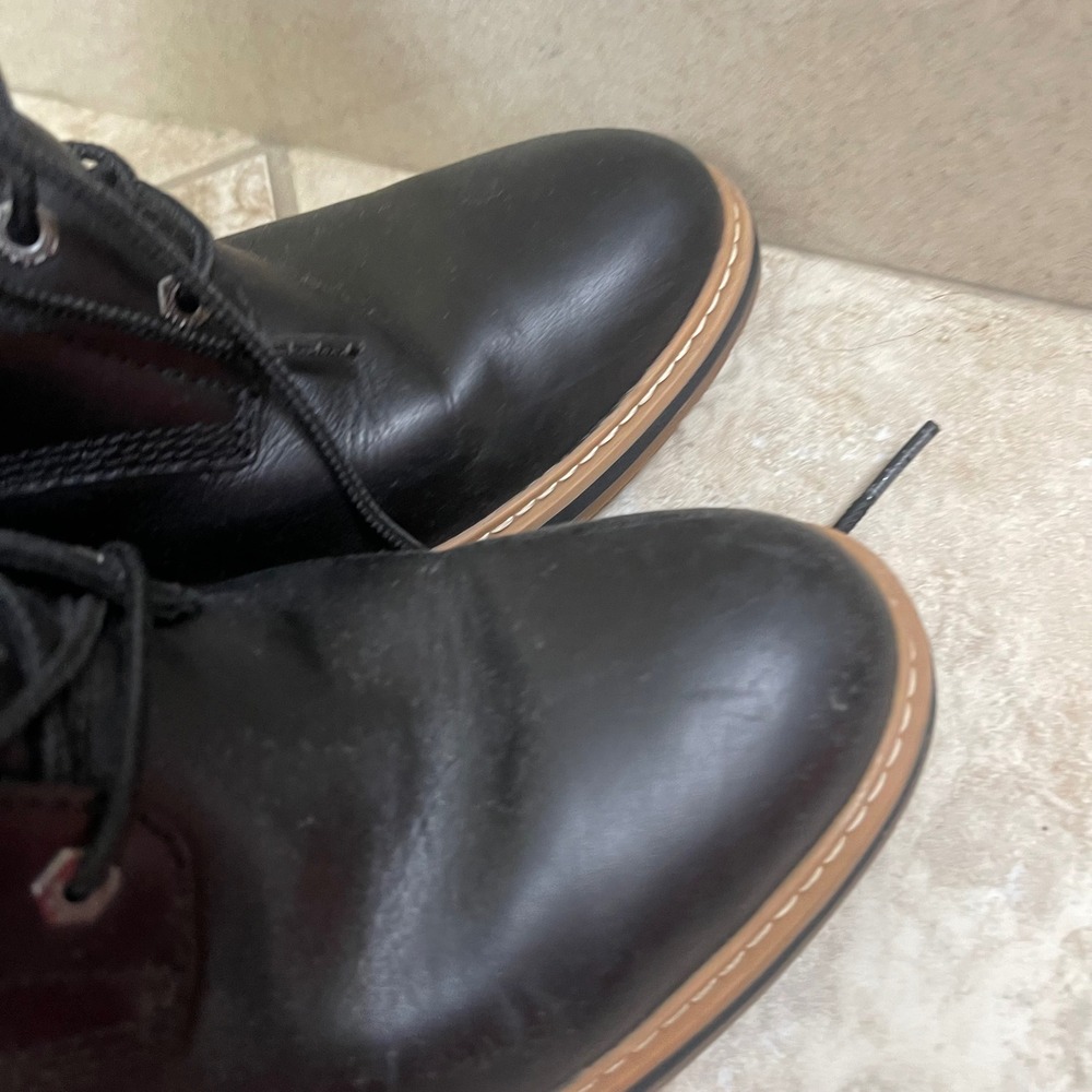 Timberland Sienna High Black Leather Lace Up Side Zip Block Heel Boots Women 8.5 - Picture 5 of 11